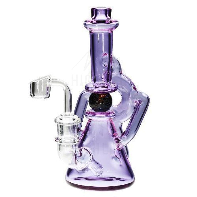 Ball Spindle Recycler Banger Hanger Dab Rig Beaker With A Light Purple Bubblers & Rigs