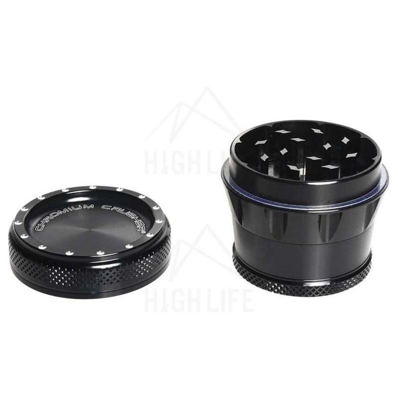 Black 4Pc Premium Chromium Crusher Bling Top 2 Grinder Accessories