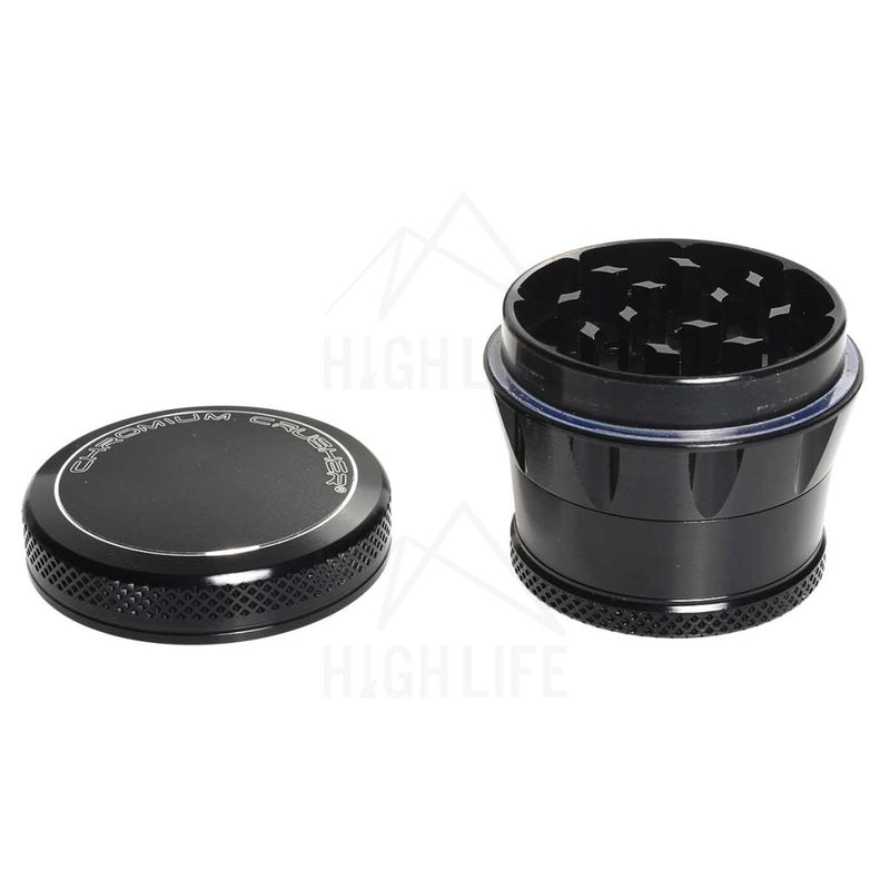 Black 4Pc Premium Chromium Crusher Tapered Top 2 Grinder Accessories