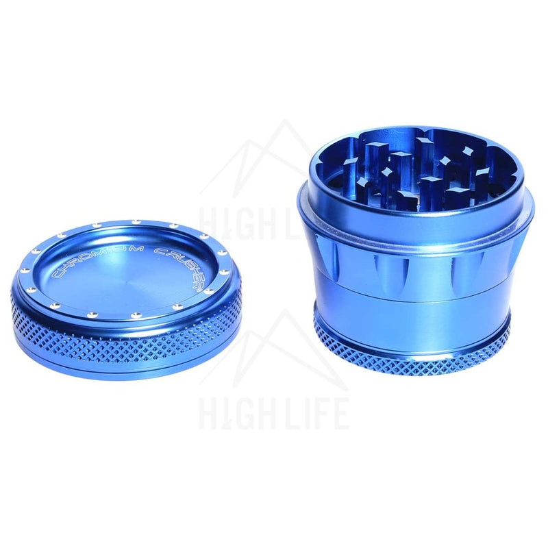 Blue 4Pc Premium Chromium Crusher Bling Top 2 Grinder Accessories