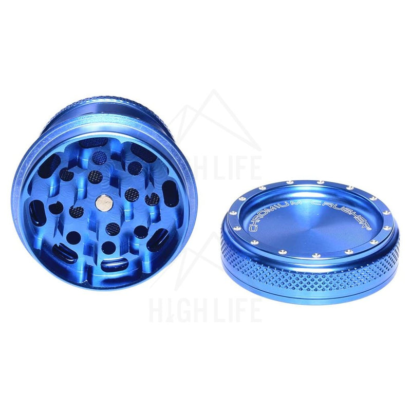 Blue 4Pc Premium Chromium Crusher Bling Top 2 Grinder Accessories