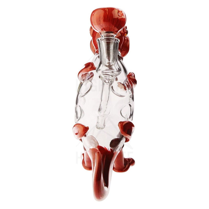 Dinosaur Water Pipe Red W/ Clear Accents