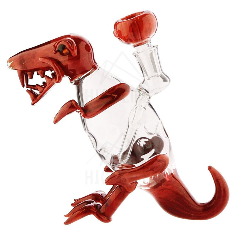 Dinosaur Water Pipe Red W/ Clear Accents