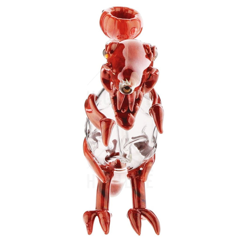 Dinosaur Water Pipe Red W/ Clear Accents