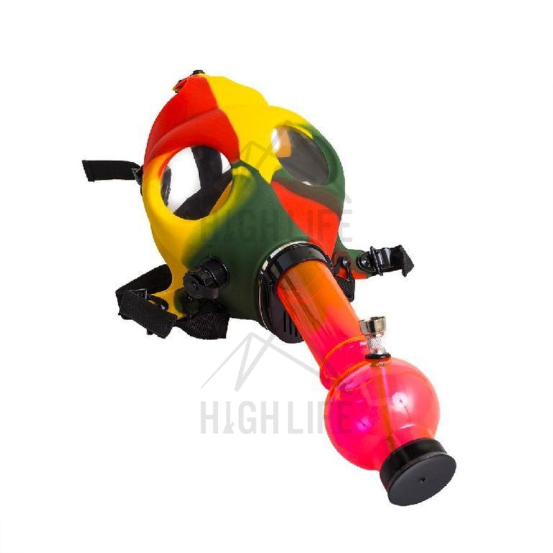 Gas Mask With Acrylic Pipe Set - Rasta Hand Pipes