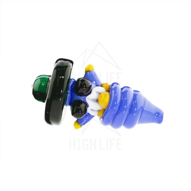 Glass Carb Cap Gnome Blue