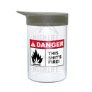 Glass Jar with Silicone Lid Large 2oz (56.0g) Danger Fire