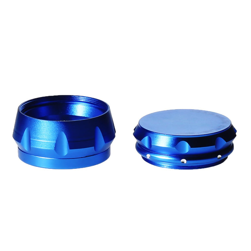 2 1/2"  Chromium Crusher 4 piece Blue Grinder with Finger Grooves Design