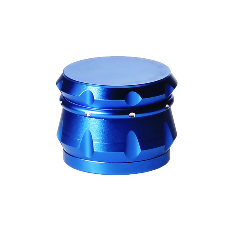 2 1/2"  Chromium Crusher 4 piece Blue Grinder with Finger Grooves Design