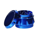 2 1/2"  Chromium Crusher 4 piece Blue Grinder with Finger Grooves Design