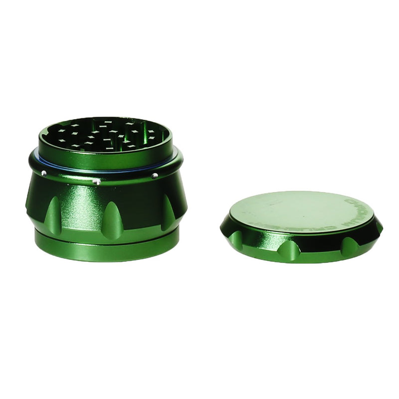 4pc Chromium Crusher Grinder With Finger Grooves Green - 2 1/2"