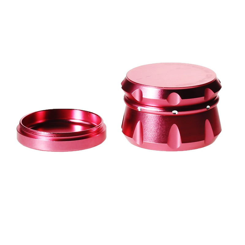 4pc Chromium Crusher Grinder With Finger Grooves Pink - 2 1/2"