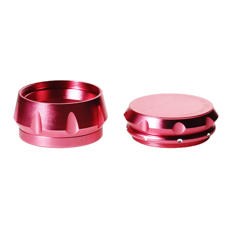 4pc Chromium Crusher Grinder With Finger Grooves Pink - 2 1/2"