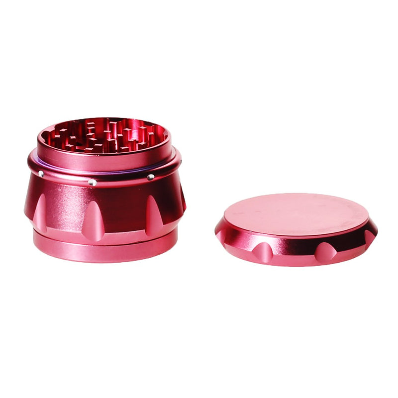 4pc Chromium Crusher Grinder With Finger Grooves Pink - 2 1/2"