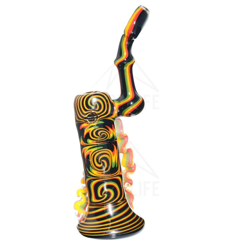 Heady Glass Rasta Worked Bubbler 