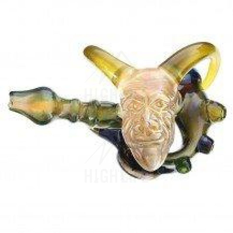 Heady Glass Pipe Vorhees Devil Head Laydown Dry Pipe 