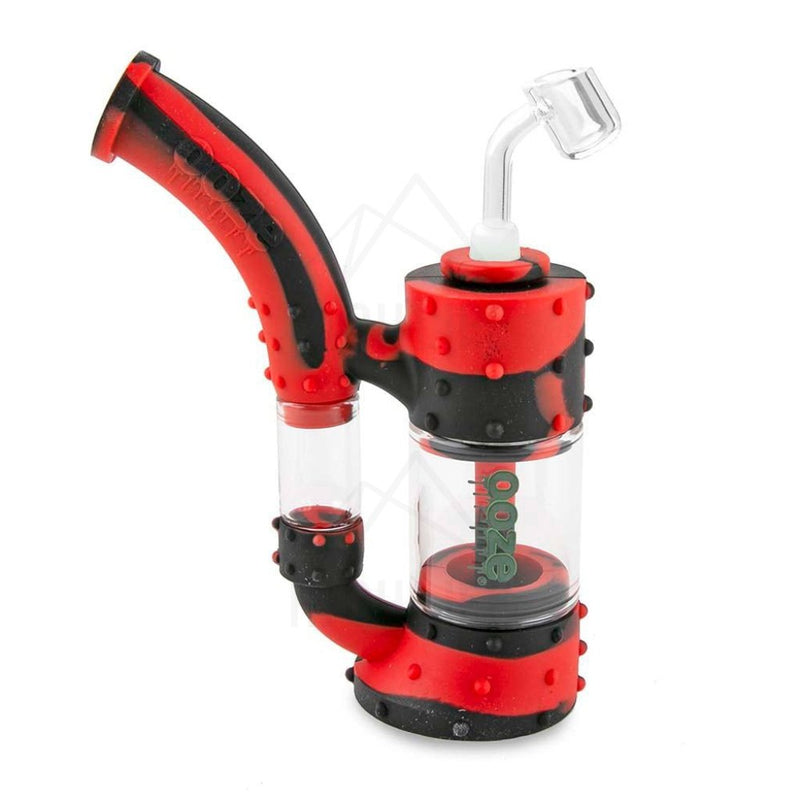 Ooze Stack Pipe Silicone Bubbler Red