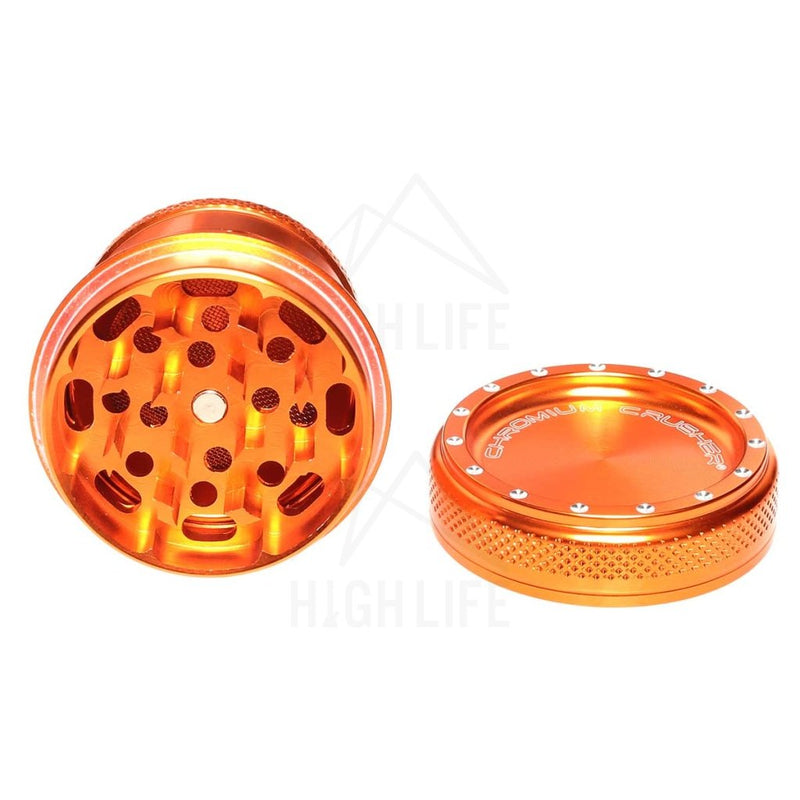 Orange 4Pc Premium Chromium Crusher Bling Top 2 Grinder Accessories