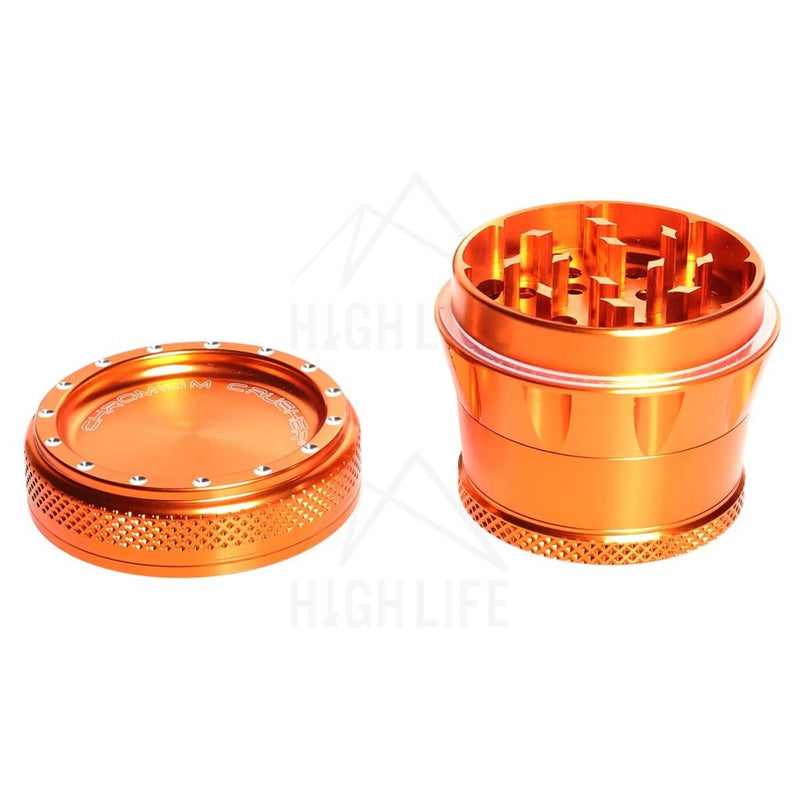 Orange 4Pc Premium Chromium Crusher Bling Top 2 Grinder Accessories