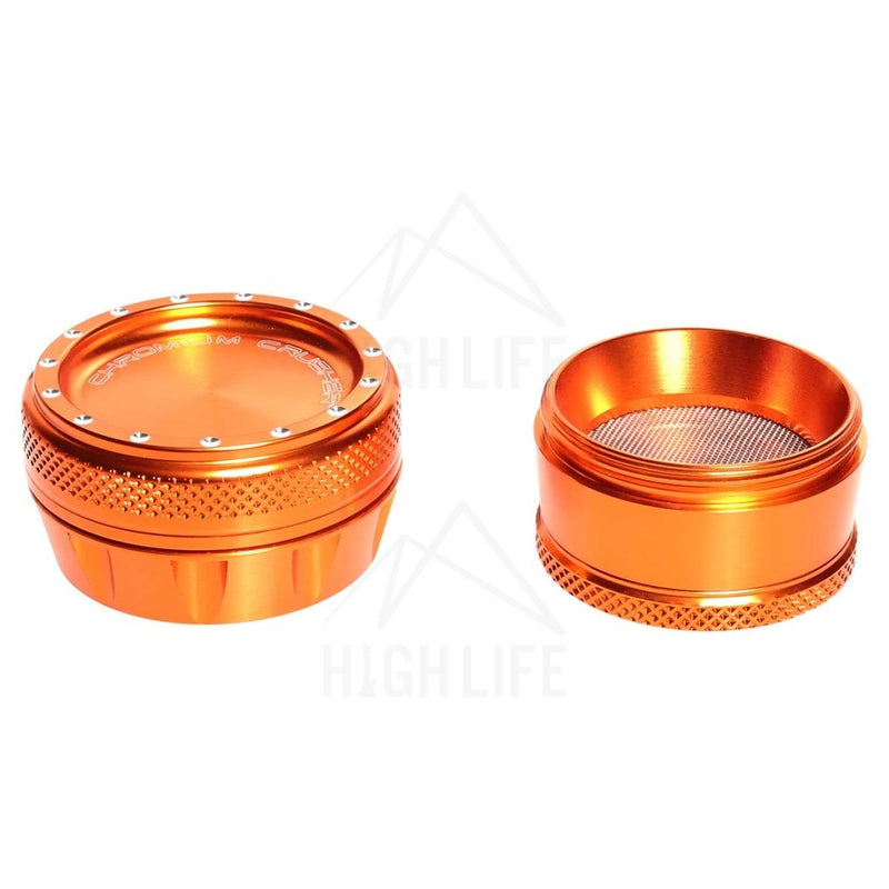 Orange 4Pc Premium Chromium Crusher Bling Top 2 Grinder Accessories