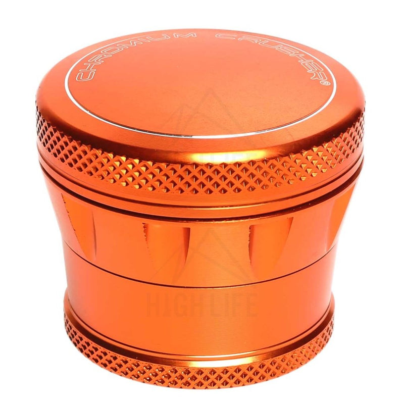 Orange 4pc Premium Chromium Crusher Tapered Top 2" Grinder 