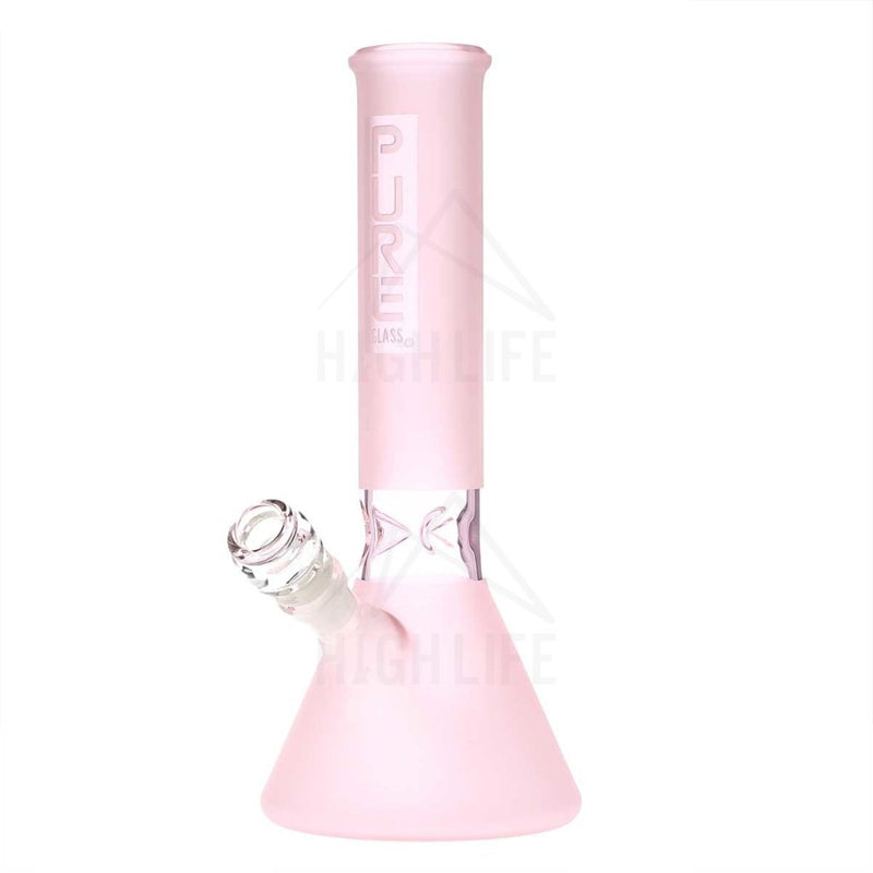 Pure Glass 12 Beaker Bong - 50Mm Pink Frost Bongs & Waterpipes