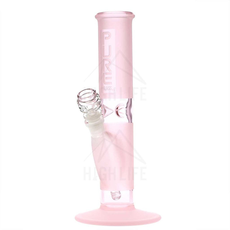 Pure Glass 12 Straight Bong - 50Mm Pink Frost Bongs & Waterpipes