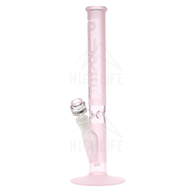 Pure Glass 14 Straight Bong - 38Mm Pink Frost Bongs & Waterpipes