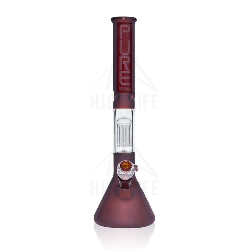 Pure Glass 18 50Mmx5Mm 10 Arm Single Tree Perc 3D Etch Beaker Bong Amber Bongs & Waterpipes