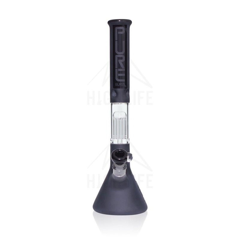 Pure Glass 18 50Mmx5Mm 10 Arm Single Tree Perc 3D Etch Beaker Bong Black Bongs & Waterpipes