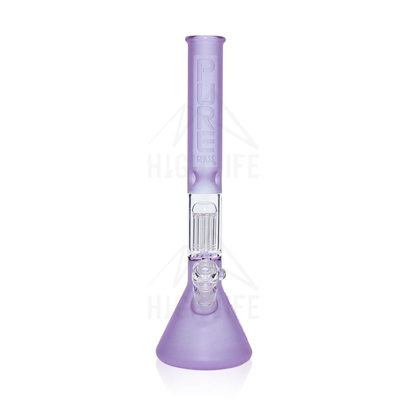 Pure Glass 18 50Mmx5Mm 10 Arm Single Tree Perc 3D Etch Beaker Bong Purple Bongs & Waterpipes