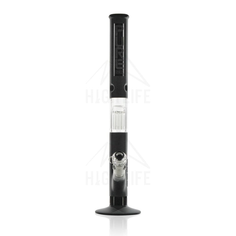 Pure Glass 18 50Mmx5Mm 10 Arm Single Tree Perc 3D Etch Straight Bong Black Bongs & Waterpipes