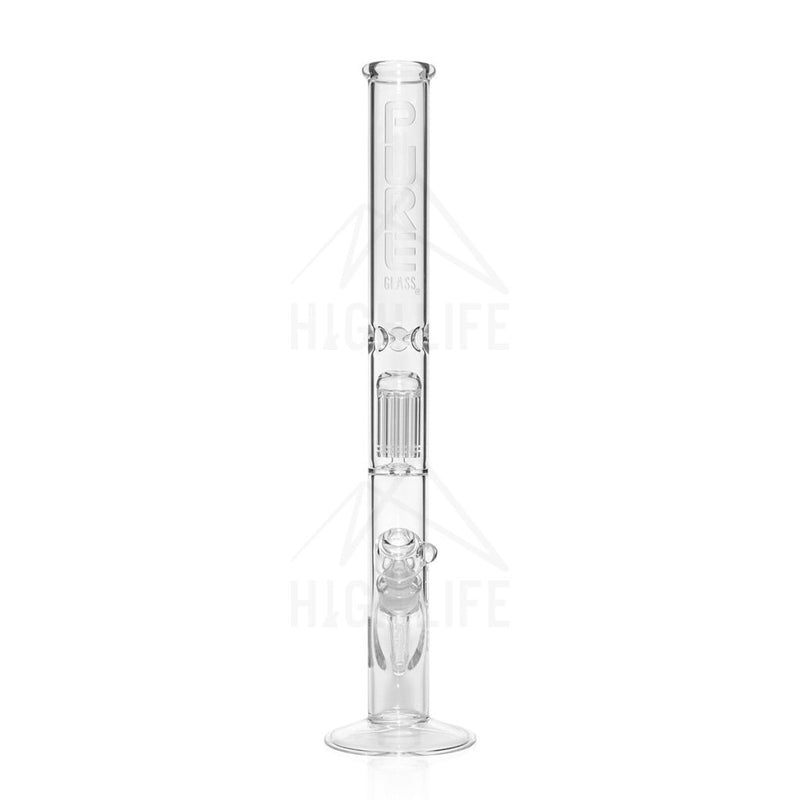 Pure Glass 18 50Mmx5Mm 10 Arm Single Tree Perc 3D Etch Straight Bong Clear Bongs & Waterpipes