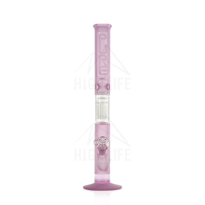 Pure Glass 18 50Mmx5Mm 10 Arm Single Tree Perc 3D Etch Straight Bong Pink Bongs & Waterpipes