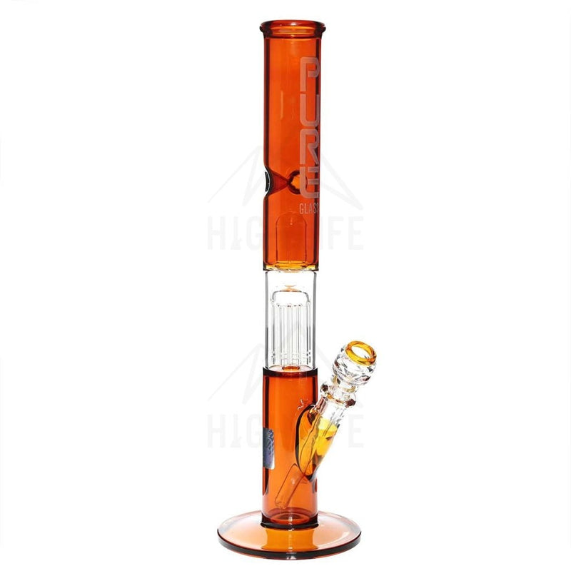 Pure Glass 18 50Mmx5Mm Single Tree10Arm Straight Amber Bongs & Waterpipes