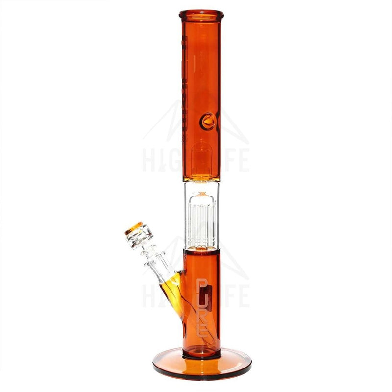 Pure Glass 18 50Mmx5Mm Single Tree10Arm Straight Amber Bongs & Waterpipes