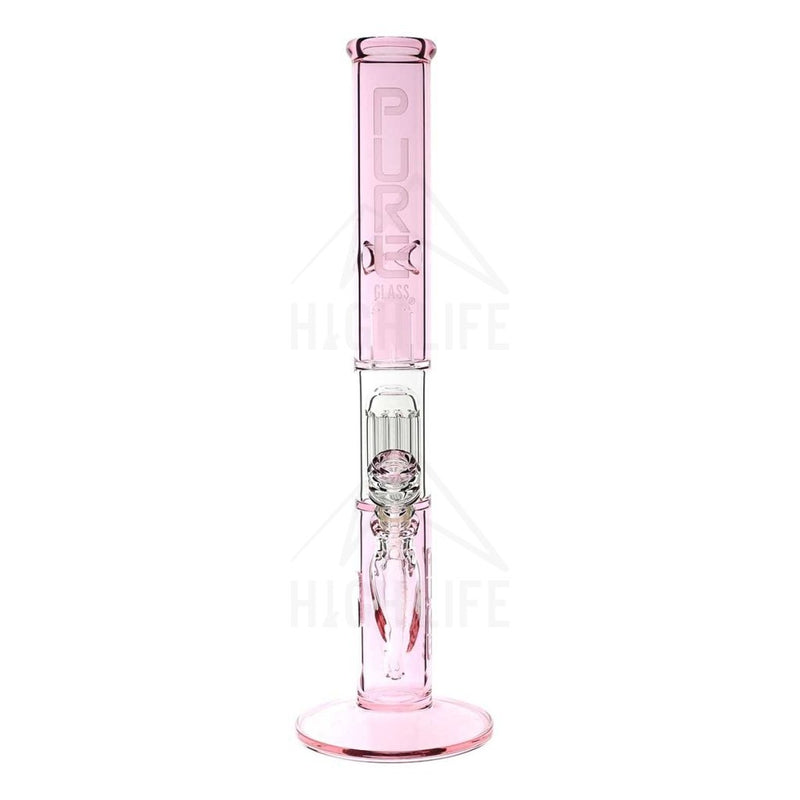 Pure Glass 18 50Mmx5Mm Single Tree10Arm Straight Martini Pink Bongs & Waterpipes