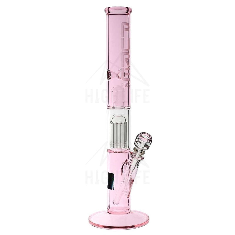 Pure Glass 18 50Mmx5Mm Single Tree10Arm Straight Martini Pink Bongs & Waterpipes