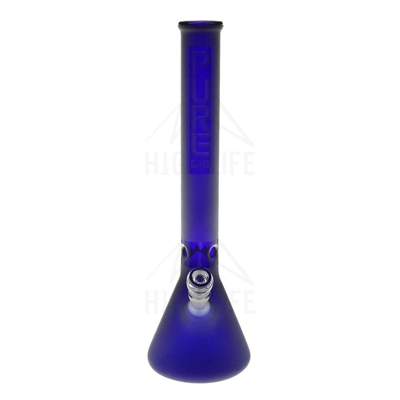 Pure Glass 18 Beaker Bong - 50Mm Blue Frost Bongs & Waterpipes