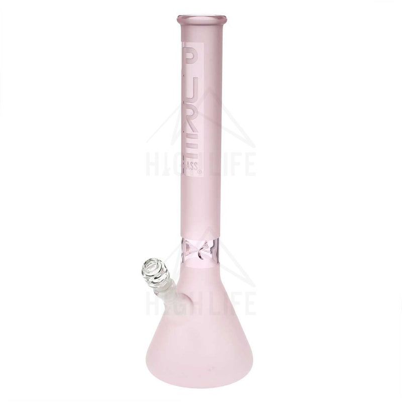 Pure Glass 18 Beaker Bong - 50Mm Pink Frost Bongs & Waterpipes