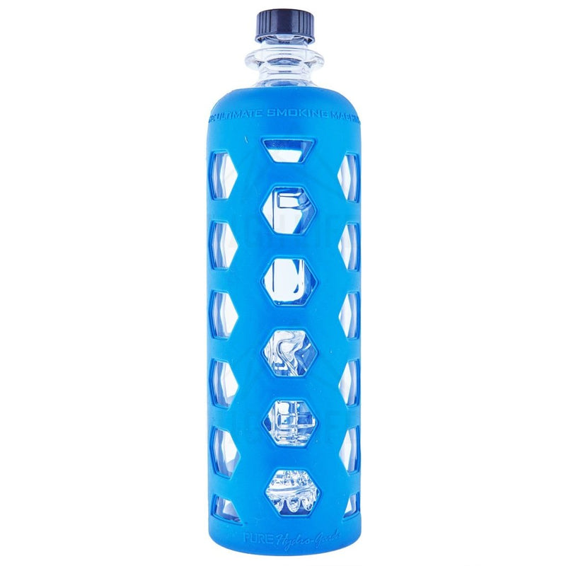 Pure Glass 9 Clear Bottle Mini Jellyfish Perc With Silicone Sleeve Blue