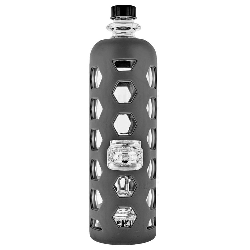 Pure Glass 9 Clear Bottle Mini Jellyfish Perc With Silicone Sleeve Gray