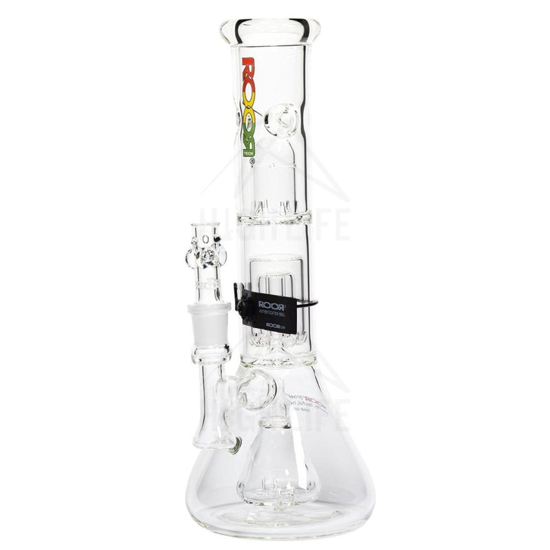 Roor Tech 14 50Mm Fixed W/ Barrel Beaker - Rasta Logo Bongs & Waterpipes