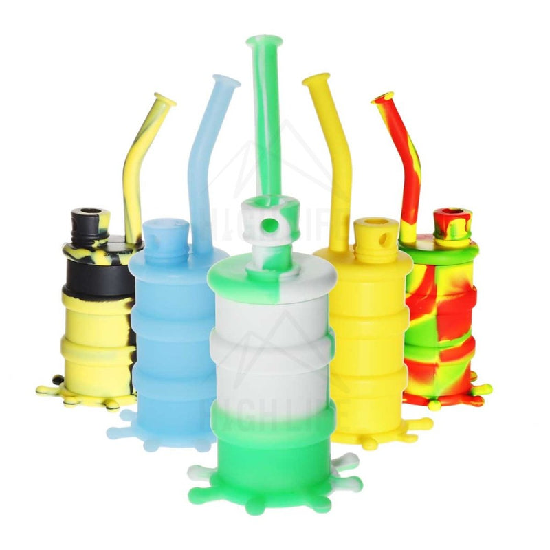 Silicone 8 Bent Neck Small Oil Drum Bubbler