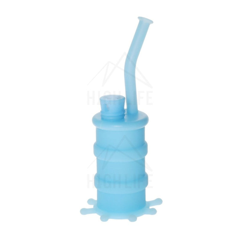 Silicone 8 Bent Neck Small Oil Drum Bubbler Blue