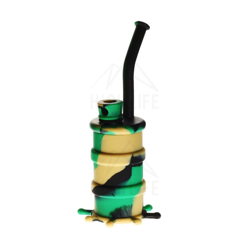 Silicone 8 Bent Neck Small Oil Drum Bubbler Camo