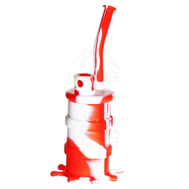 Silicone 8 Bent Neck Small Oil Drum Bubbler Multi