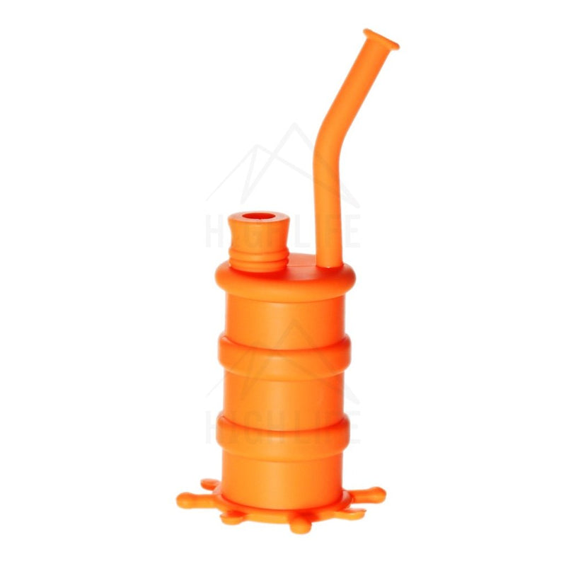 Silicone 8 Bent Neck Small Oil Drum Bubbler Orange