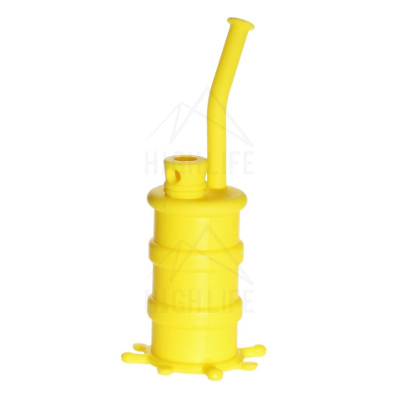 Silicone 8 Bent Neck Small Oil Drum Bubbler Yellow