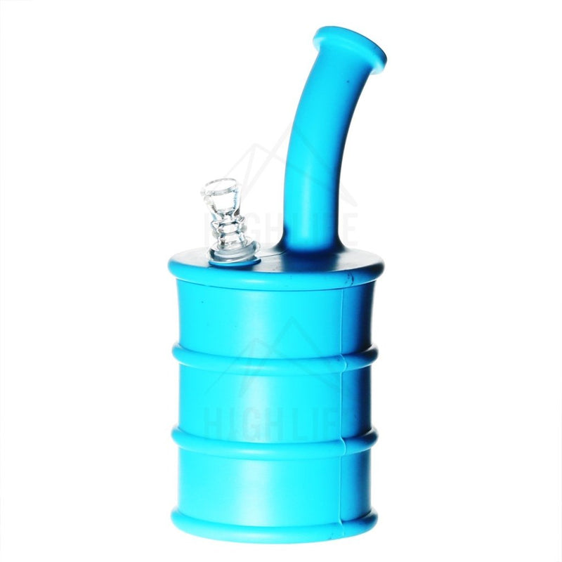 Silicone 9 Bent Neck Large Oil Drum Bubbler Blue